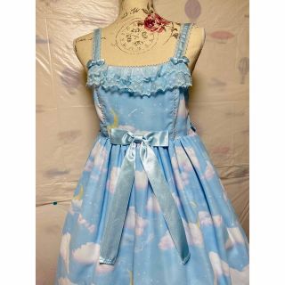 アンジェリックプリティー(Angelic Pretty)のAngelic pretty misty sky  サックス　JSK 3点セット(ひざ丈ワンピース)