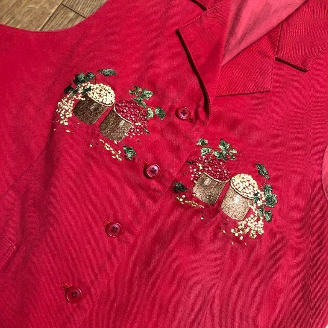KANEKO ISAO ベスト 刺繍 赤 フリーサイズ カネコイサオ 花 3