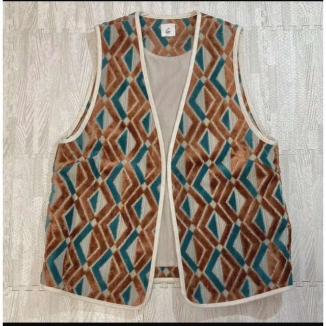 ＜6(ROKU)＞DIAMOND MOTIF CUT PILE VEST/ベスト