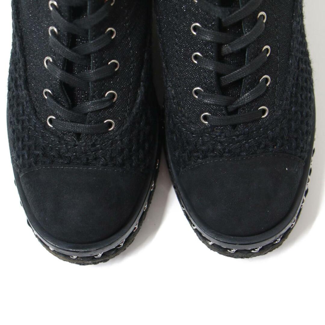 CHANEL シャネル ブーツ ショートブーツ シューズ ブラック 黒 37 24cm