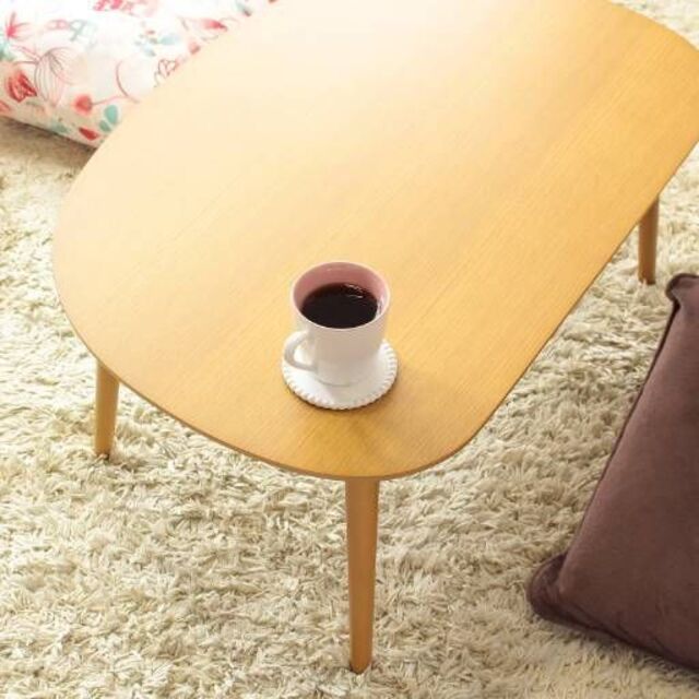 木製ローテーブル 幅75cm ミニテーブル　ナチュラル色  インテリア/住まい/日用品の机/テーブル(ローテーブル)の商品写真