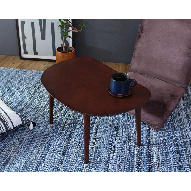 木製ローテーブル 幅75cm ミニテーブル　ブラウン色