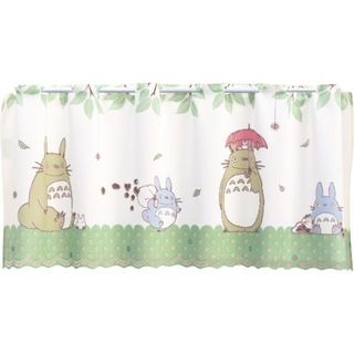 ジブリ(ジブリ)の【新品】カフェカーテン 120X47cm となりのトトロ「どんぐりの森」日本製(カーテン)