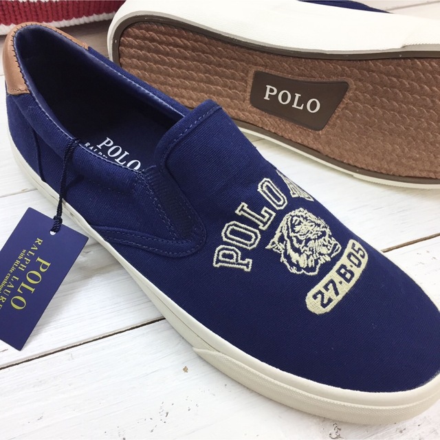 POLO RALPH LAUREN(ポロラルフローレン)の毎日使えて大活躍♩刺繍/デッキシューズ【27.5】ラルフ/ポロ/スニーカー メンズの靴/シューズ(デッキシューズ)の商品写真