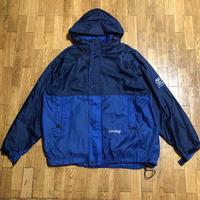 Timberland - 90s Timberland ナイロン パーカー 青 紺 M Timberland - 90s Timberland ナイロン パーカー 青 紺 M