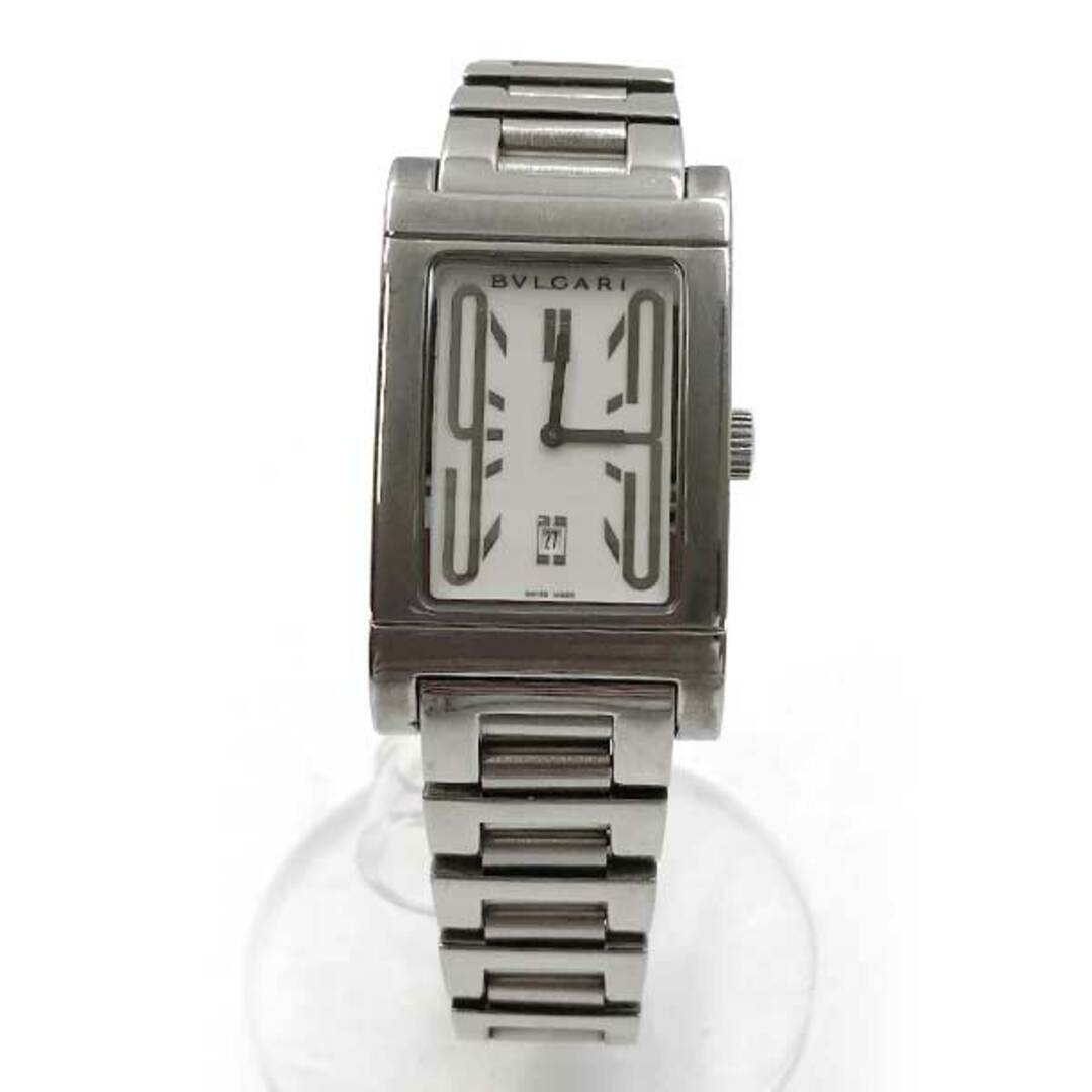 美品 余りコマあり BVLGARI ブルガリ RT45S レッタンゴロ 腕時計 クオーツ 日付表示 クロノグラフ レディース メンズ ユニセックス  USED 中古