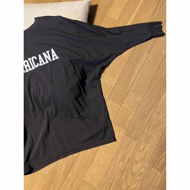 AMERICANA(アメリカーナ)の極美品/Americana/BIGシルエットロゴロンT/ブラック メンズのトップス(Tシャツ/カットソー(七分/長袖))の商品写真