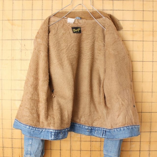 Wrangler(ラングラー)の70s80s USA製 ラングラー デニムジャケット ボア M ブルー aw86 メンズのジャケット/アウター(Gジャン/デニムジャケット)の商品写真