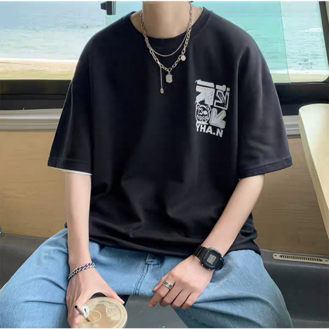 ラスト1 ストリート　Tシャツ　クマ　矢印　オフホワイト　韓国　テディベア　矢印 メンズのトップス(Tシャツ/カットソー(半袖/袖なし))の商品写真