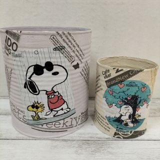 スヌーピー(SNOOPY)のSNOOPY　リメイク缶　2個セット　リメ缶　リメ鉢　多肉植物(プランター)