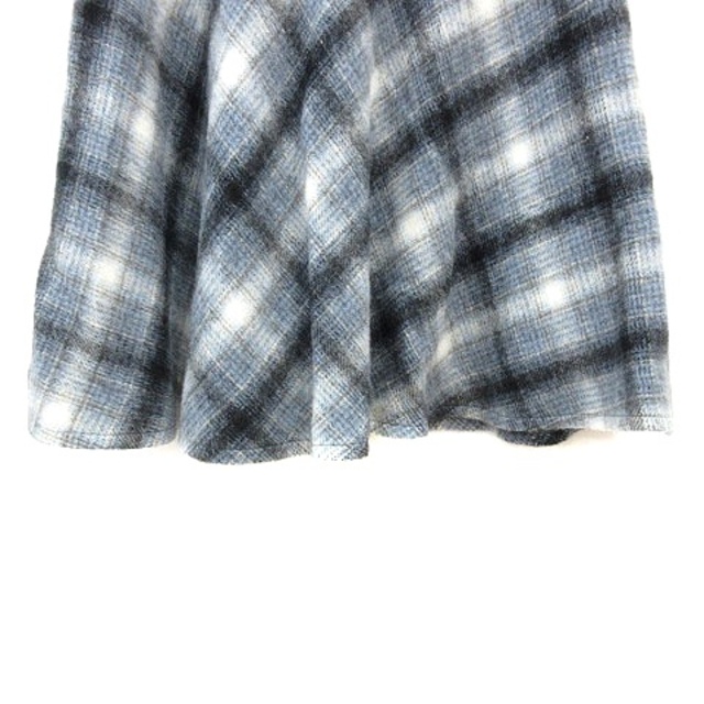 Rirandture(リランドチュール)のリランドチュール フレアスカート ミニ チェック ウール 1 青 ブルー レディースのスカート(ミニスカート)の商品写真