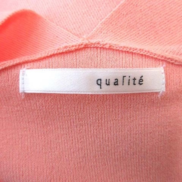 qualite(カリテ)のカリテ ドルマンニット セーター カットソー 長袖 Vネック F サーモンピンク レディースのトップス(ニット/セーター)の商品写真