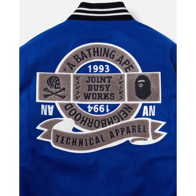 A BATHING APE(アベイシングエイプ)のBAPE×ネイバーフッド VARSITY JACKET ネイバーフッド限定カラー メンズのジャケット/アウター(スタジャン)の商品写真