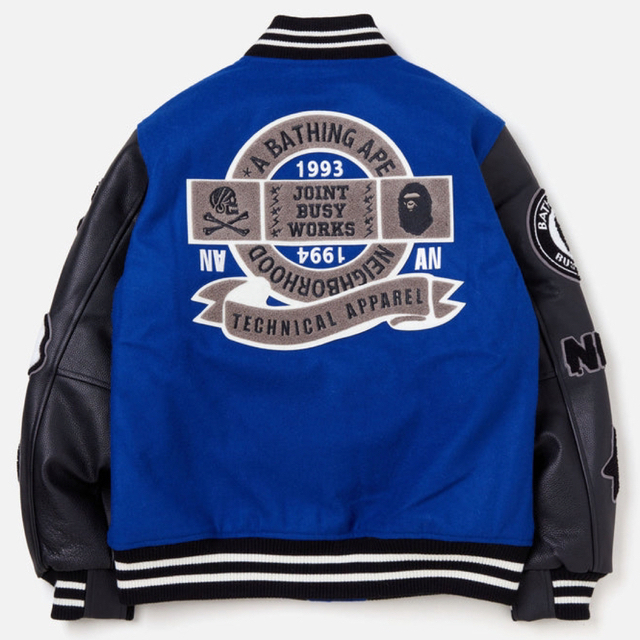 A BATHING APE(アベイシングエイプ)のBAPE×ネイバーフッド VARSITY JACKET ネイバーフッド限定カラー メンズのジャケット/アウター(スタジャン)の商品写真