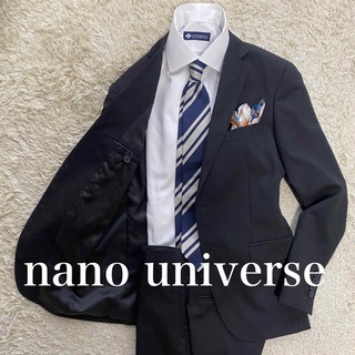 ナノユニバース(nano・universe)のnano universe  クリーニング済　ブラックスーツ S位　黒　(セットアップ)