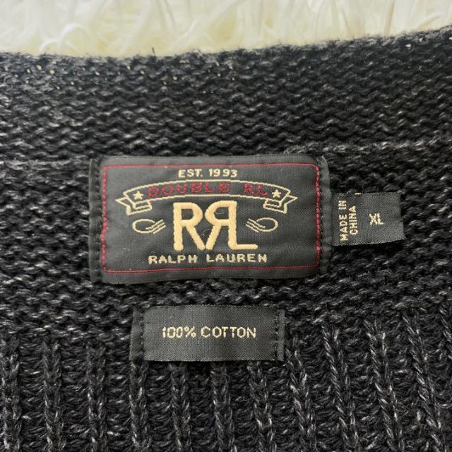 RRL(ダブルアールエル)のRRL ダブルアールエル カーディガン XL ブラック グレー メンズのトップス(カーディガン)の商品写真