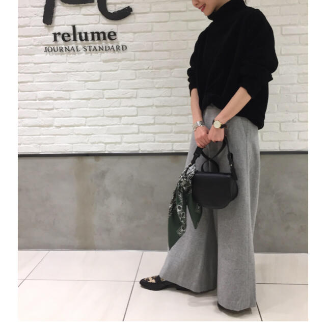 JOURNAL STANDARD(ジャーナルスタンダード)のJOURNAL STANDARD relume フラノウールワイドパンツ グレー レディースのパンツ(カジュアルパンツ)の商品写真