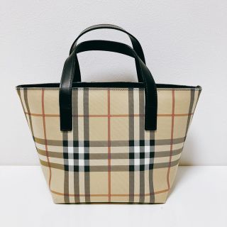 バーバリー(BURBERRY)のバーバリー チェック柄 ハンドバッグ PVC素材×レザー(ハンドバッグ)