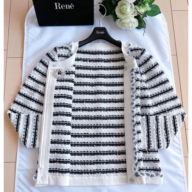 Rene 2019年リボンツイートカーディガン36 極美品　foxey 5