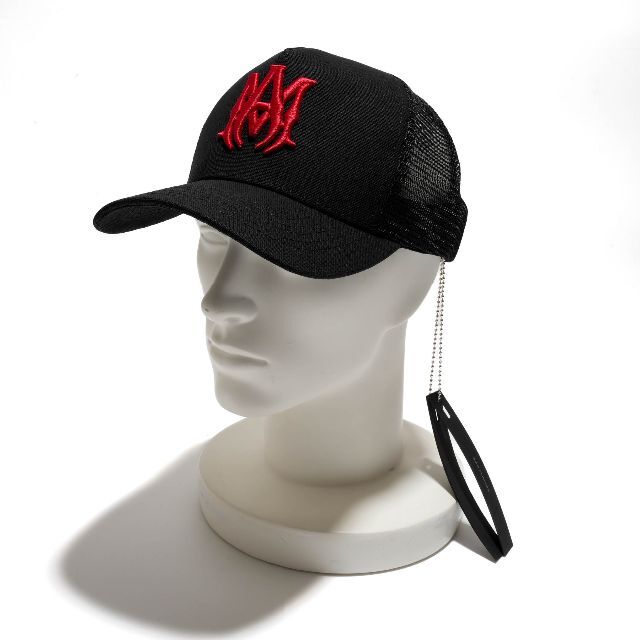 AMIRI - 新品 AMIRI ロゴ ハーフメッシュ キャップ REDの通販 by AMIRI - 新品 AMIRI ロゴ ハーフメッシュ キャップ REDの通販 by