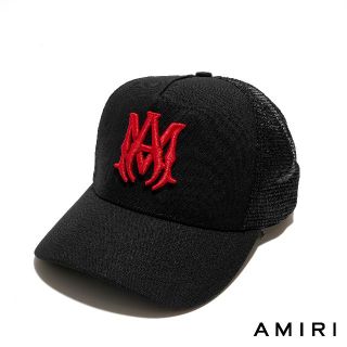 アミリ(AMIRI)の新品 AMIRI ロゴ ハーフメッシュ キャップ RED(キャップ)