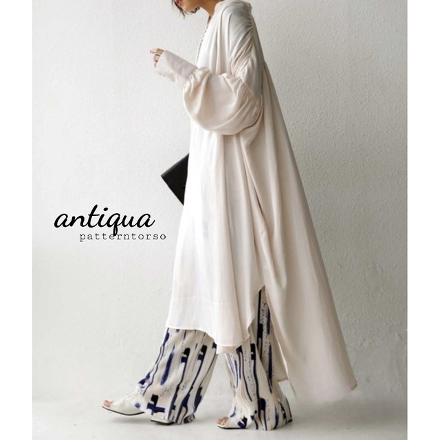 antiqua(アンティカ)の【 ホクロちゃん様専用 】 ワンピース シャツワンピ ゆったりワイド レディースのワンピース(ロングワンピース/マキシワンピース)の商品写真