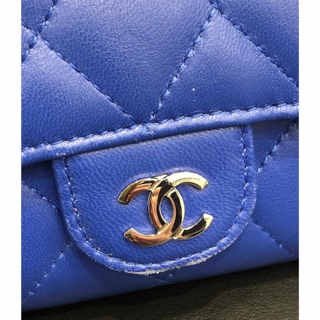 CHANEL☆マトラッセコインケース/ブルー | capacitasalud.com