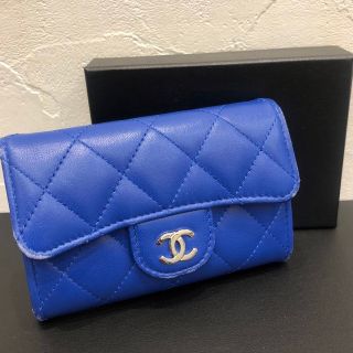 シャネル(CHANEL)のシャネル☆マトラッセコインケース/ブルー(コインケース)