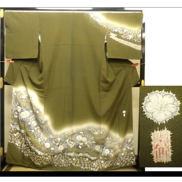 ★SALE★桐屋翠山工房 辻が花 訪問着 仕付け付き 正絹 トールサイズ水着/浴衣