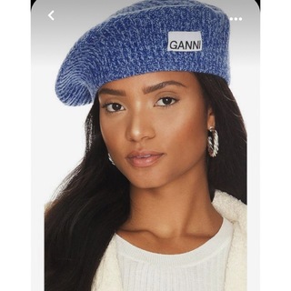 トゥモローランド(TOMORROWLAND)の新品タグ付きGANNI ベレー帽/Blue(ハンチング/ベレー帽)