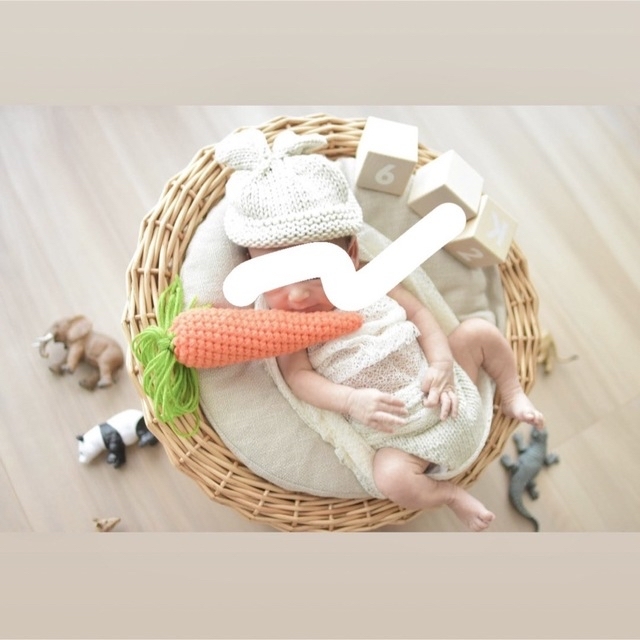 （専用）newborn photo - rattan basket - キッズ/ベビー/マタニティのキッズ/ベビー/マタニティ その他(その他)の商品写真