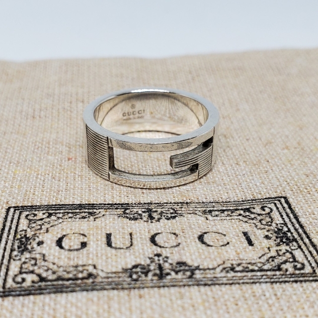 Gucci - 【 廃盤 中古品】グッチ 指輪 ブランデッドレギュラー Gリング