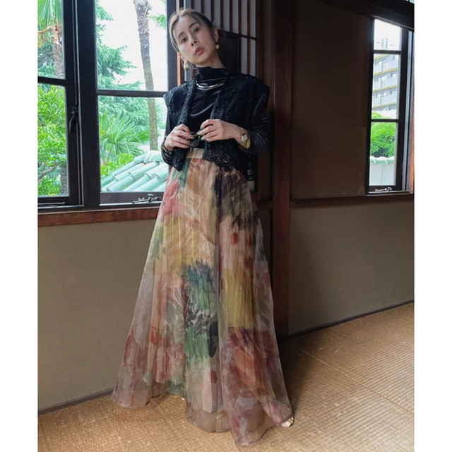 商品説明AMERI　UND WILLOW PAINT PLEATS SKIRT