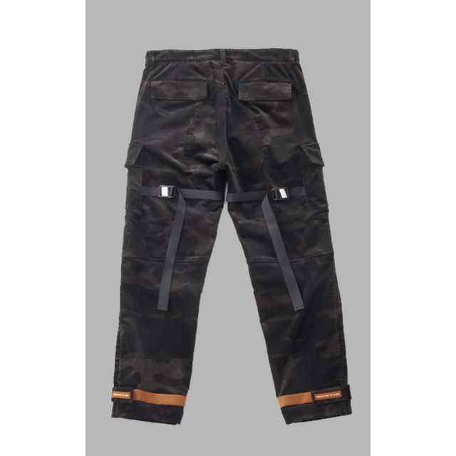 BLACKサイズalways out of stock VELVET CAMO PANTS