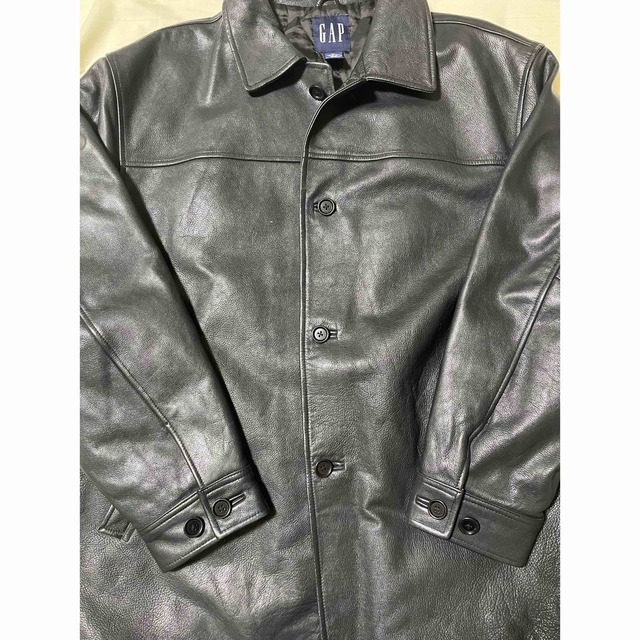 GAP - OLD GAP レザーカーコート ジャケット 黒 オールドギャップ