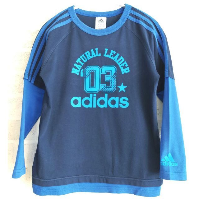 adidas(アディダス)の150サイズ アディダス 長袖Tシャツ レイヤード風 キッズ/ベビー/マタニティのキッズ服男の子用(90cm~)(Tシャツ/カットソー)の商品写真