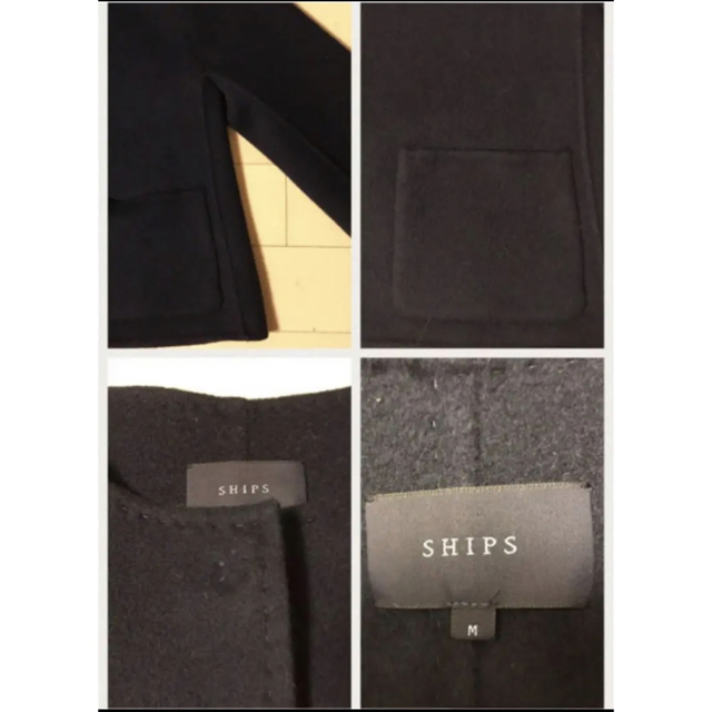 SHIPS(シップス)のSHIPS ネイビーノーカラージャケットコート レディースのジャケット/アウター(ノーカラージャケット)の商品写真