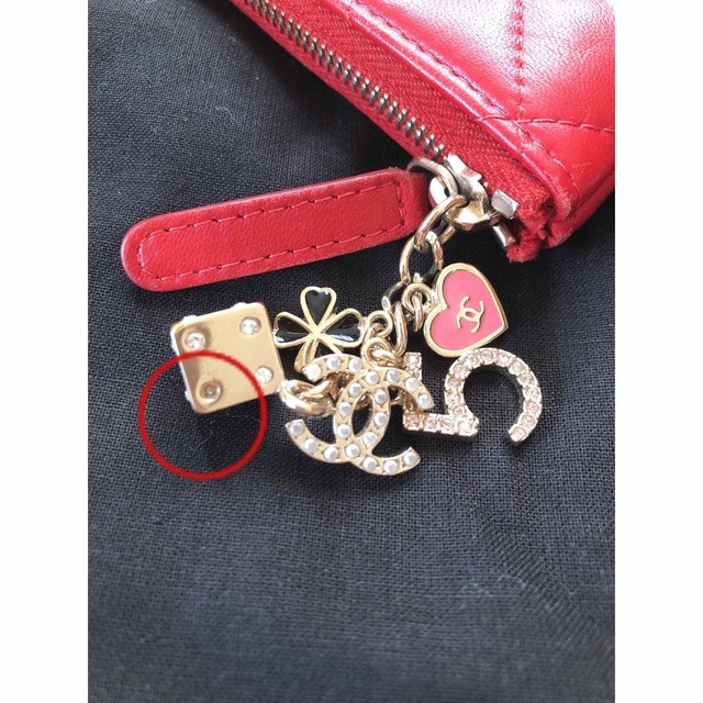 CHANEL マトラッセ チャーム付きコインケース ポーチ