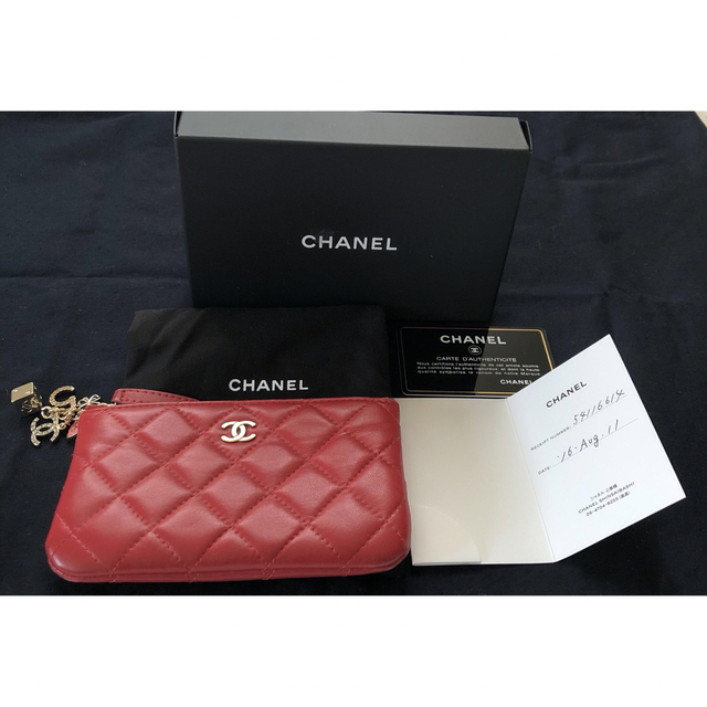 CHANEL マトラッセ チャーム付きコインケース　ポーチ