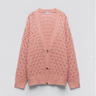 ザラ(ZARA)のZARA ピンクカーディガン pink cardigan/tops(カーディガン)