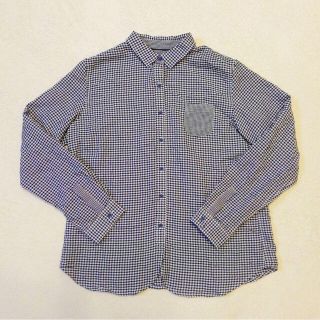 エディーバウアー(Eddie Bauer)のエディーバウアー　長袖シャツ　チェック　ブルー×ホワイト　PM(シャツ/ブラウス(長袖/七分))