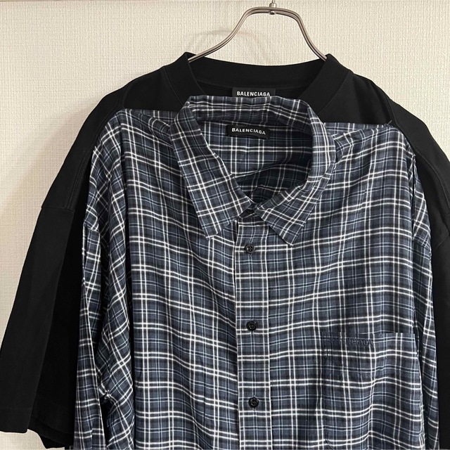 Balenciaga - 確実正規品 バレンシアガ Tシャツドッキング長袖チェック