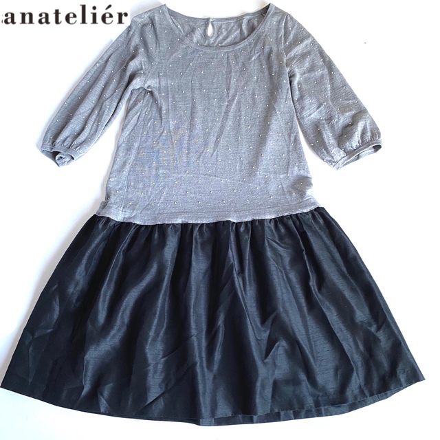 anatelier(アナトリエ)のアナトリエ anatelier パール 切り替えワンピース ニット ワールド レディースのワンピース(ひざ丈ワンピース)の商品写真