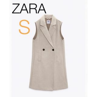 新品 ZARA ウールブレンドロングベスト M-L レディース トップス
