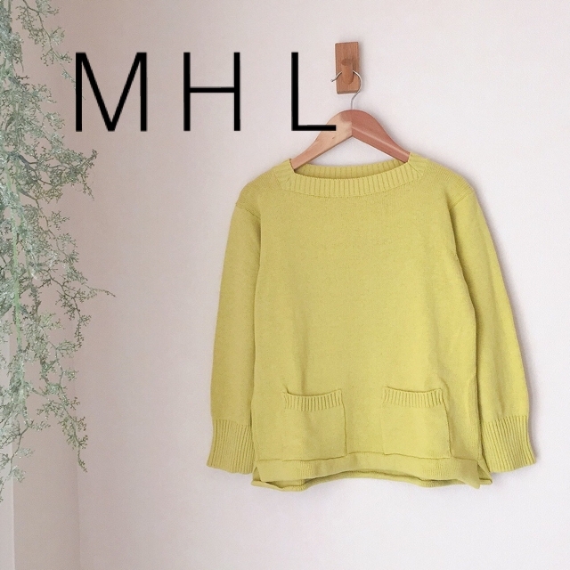 MHL.(エムエイチエル)コットンニット　Mサイズ　イエローブラウン