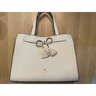 Kate spade♡ 白　ホワイト　ハンドバッグ　ビジュー　トート　小さ目