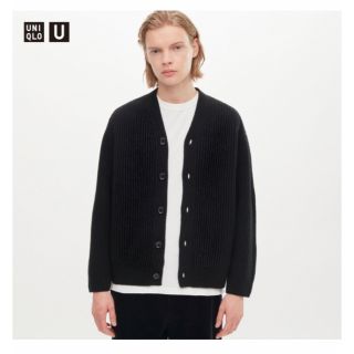 ユニクロ(UNIQLO)のユニクロユー　プレミアムラムリブVネックカーディガン(カーディガン)