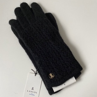 ランバンオンブルー(LANVIN en Bleu)のランバンオンブルー レディース 手袋 ブラック シンプル(手袋)