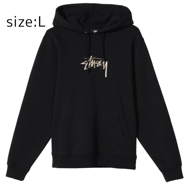 STUSSYSTOCKLOGOAPPLIQUEHOODIEストックロゴアップリケ