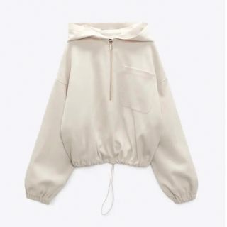 ザラ(ZARA)のZARA フード&ジッパートップス(パーカー)